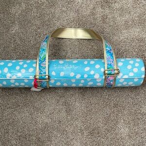 Lilly Pulitzer Blue and Gold Yoga Mat